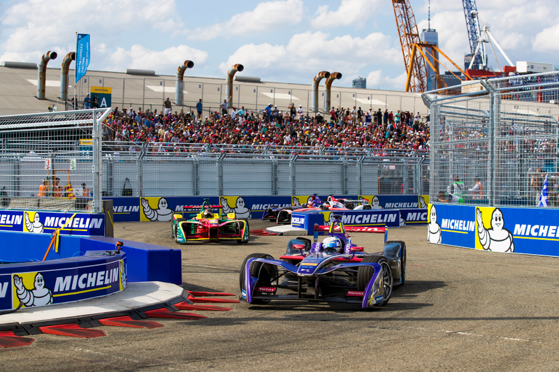 Do not cross in front of the Formula E car. Photo credit: Getty Images
